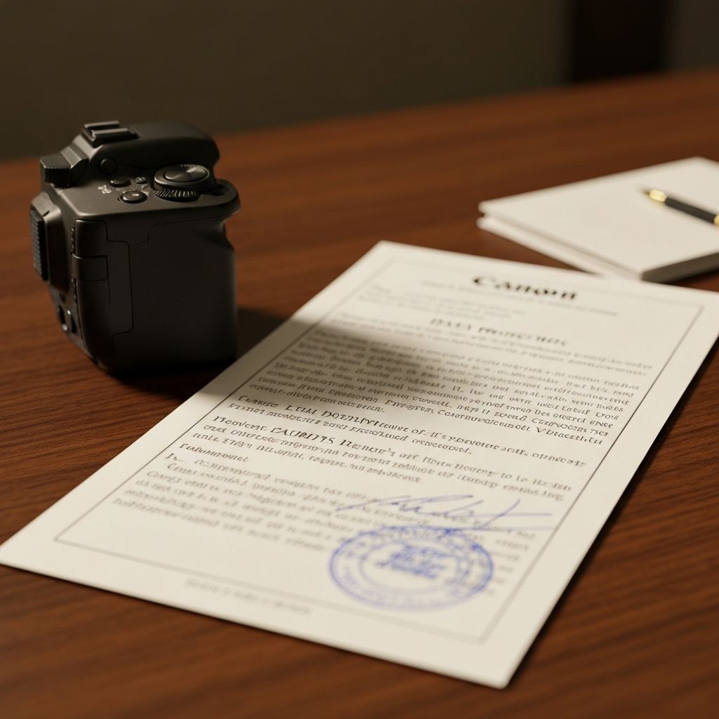 Legal document and data protection concept, representing privacy commitment and information security